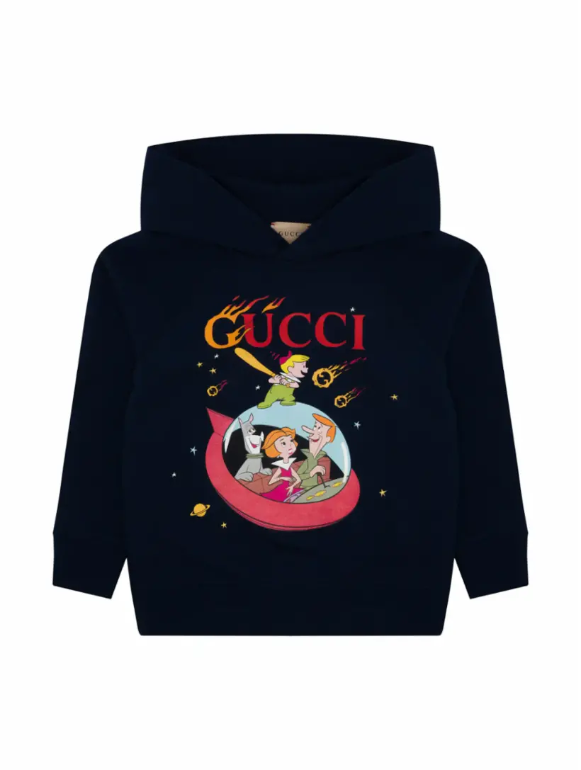 

Хлопковое худи с принтом The Jetsons Gucci, тёмно-синий