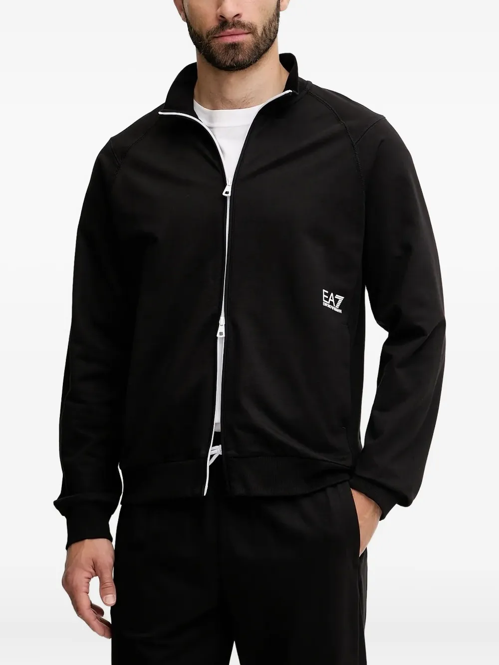 

Толстовка на молнии с логотипом Ea7 Emporio Armani, черный