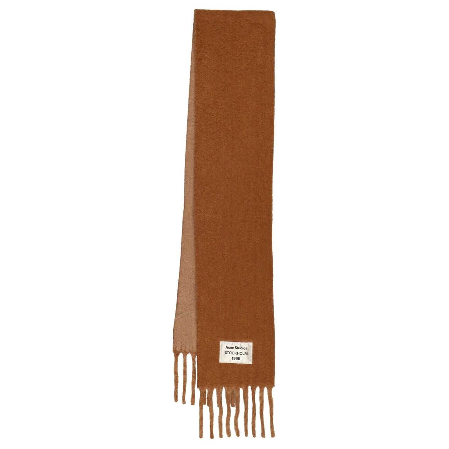 

Acne Studios Шерстяной вязаный шарф мужской коричневый, Brown