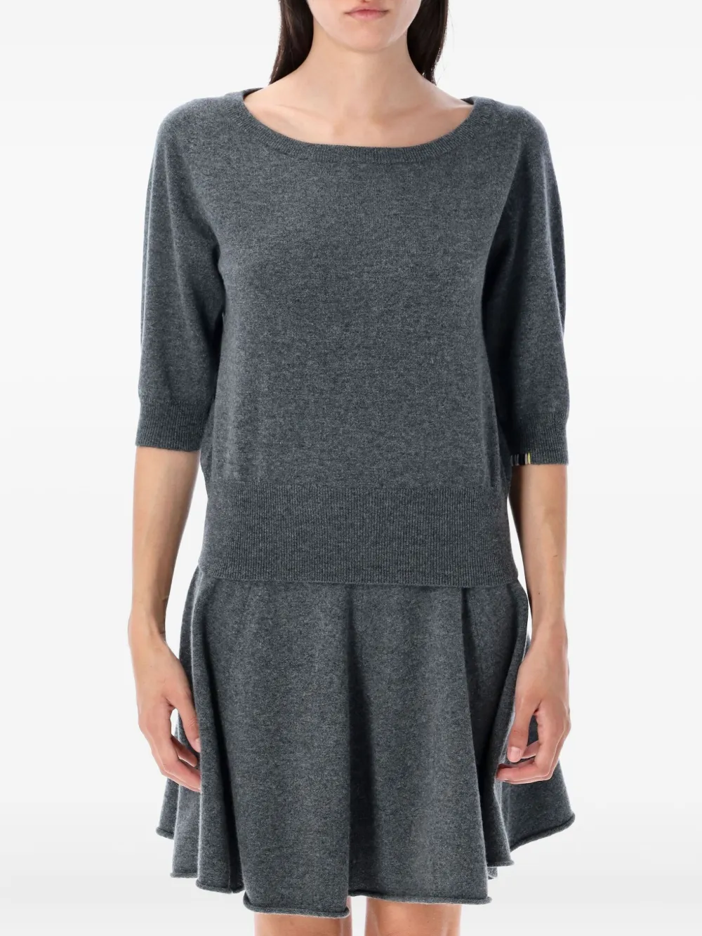 

Кашемировый топ Marianne с короткими рукавами extreme cashmere, серый