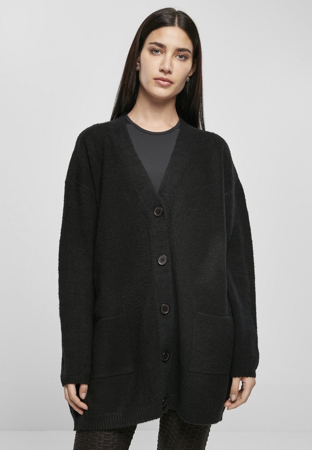 

Кардиган Urban Classics LADIES CHUNKY FLUFFY KNIT CARDIGAN, цвет Black