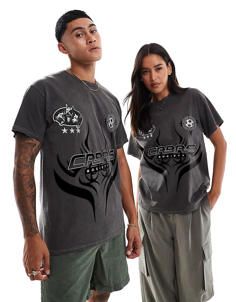 

Футболка с принтом «Cerberus fetch» спереди и сзади, стираная, угольного цвета PRNT