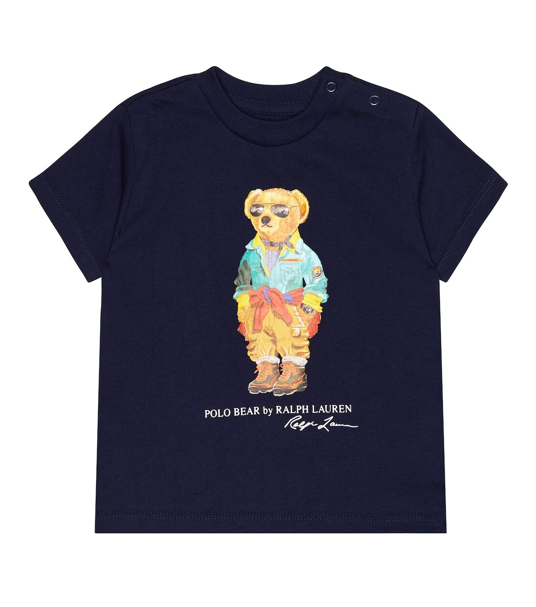 

Футболка из хлопкового джерси с детским принтом Polo Ralph Lauren Kids, синий