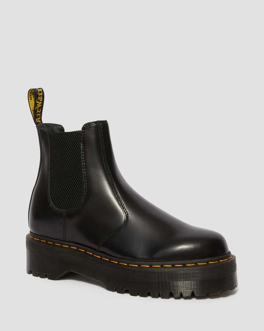 2976 Ботинки челси на платформе из гладкой кожи Dr Martens, черный