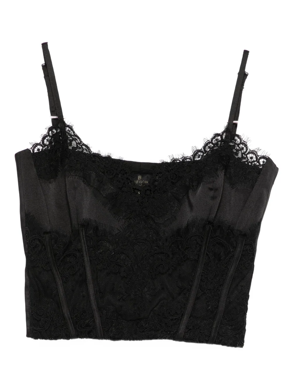 

Укороченный топ с кружевной отделкой Babylone Paris, черный