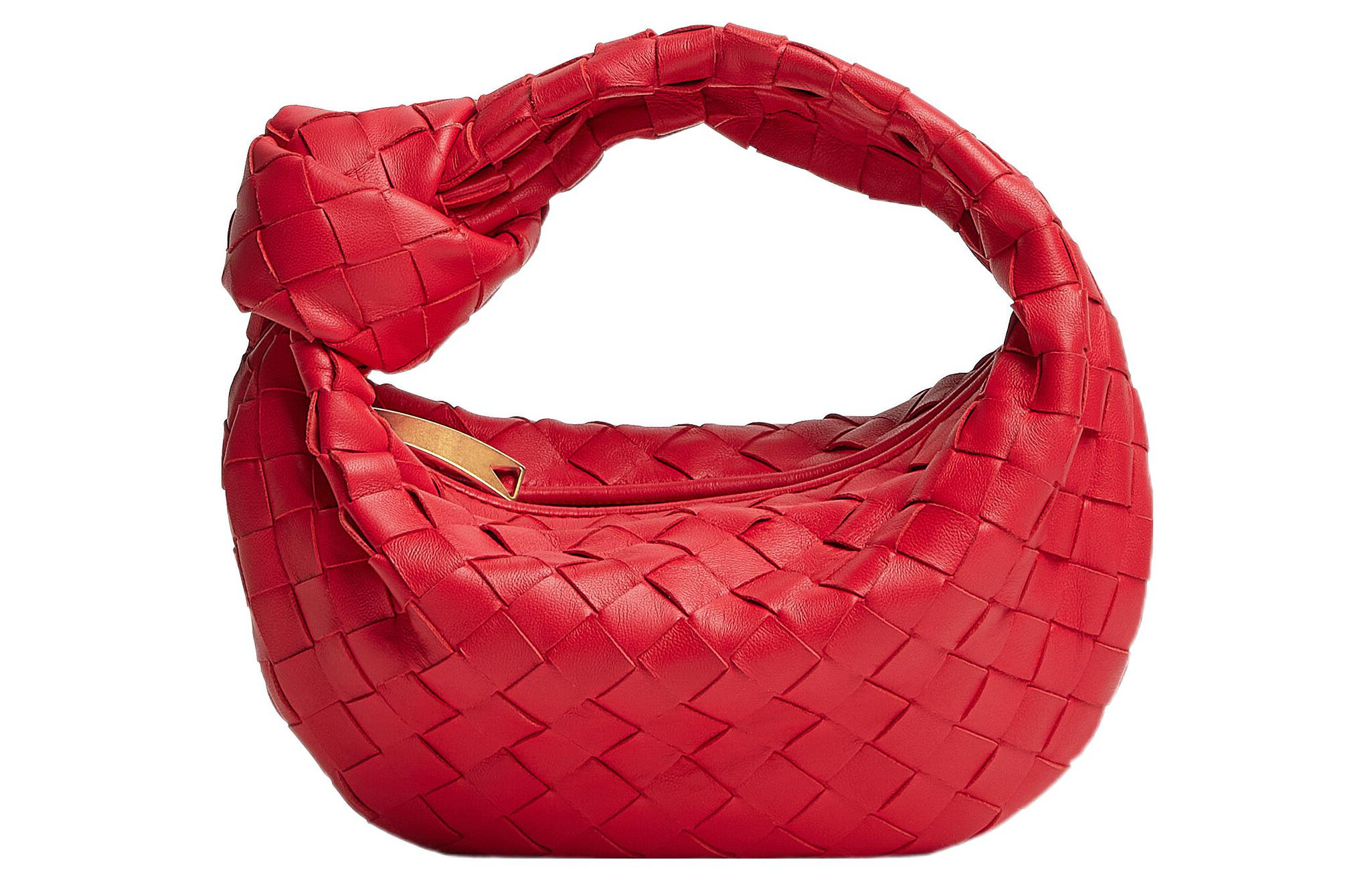 

Bottega Veneta Женская мини-сумочка JODIE из овечьей кожи с отделкой из коровьей кожи, розового цвета "Фейерверк"