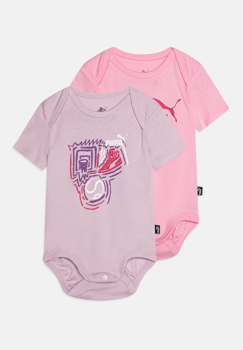 

Подарок на рождение Minicats Newborn Bodysuit Unisex 2 Pack Puma, цвет grape mist