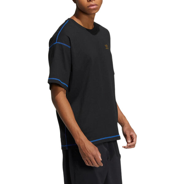 Футболка adidas originals 50th Annv Gfx T Small Logo Printing Stripe Loose Pullover Round Neck Short Sleeve Black T-Shirt, черный — фото 3