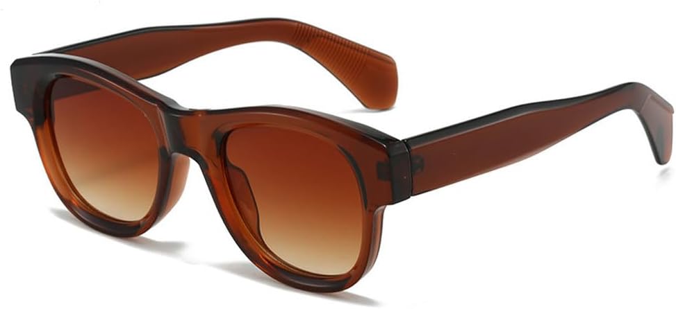 

Ретро овальные женские солнцезащитные очки конфетных цветов, модные панк-очки для мужчин, желто-синие очки с защитой от УФ-излучения UV400, трендовые солнцезащитные очки TKKTLLT, Brown Tea Gradient