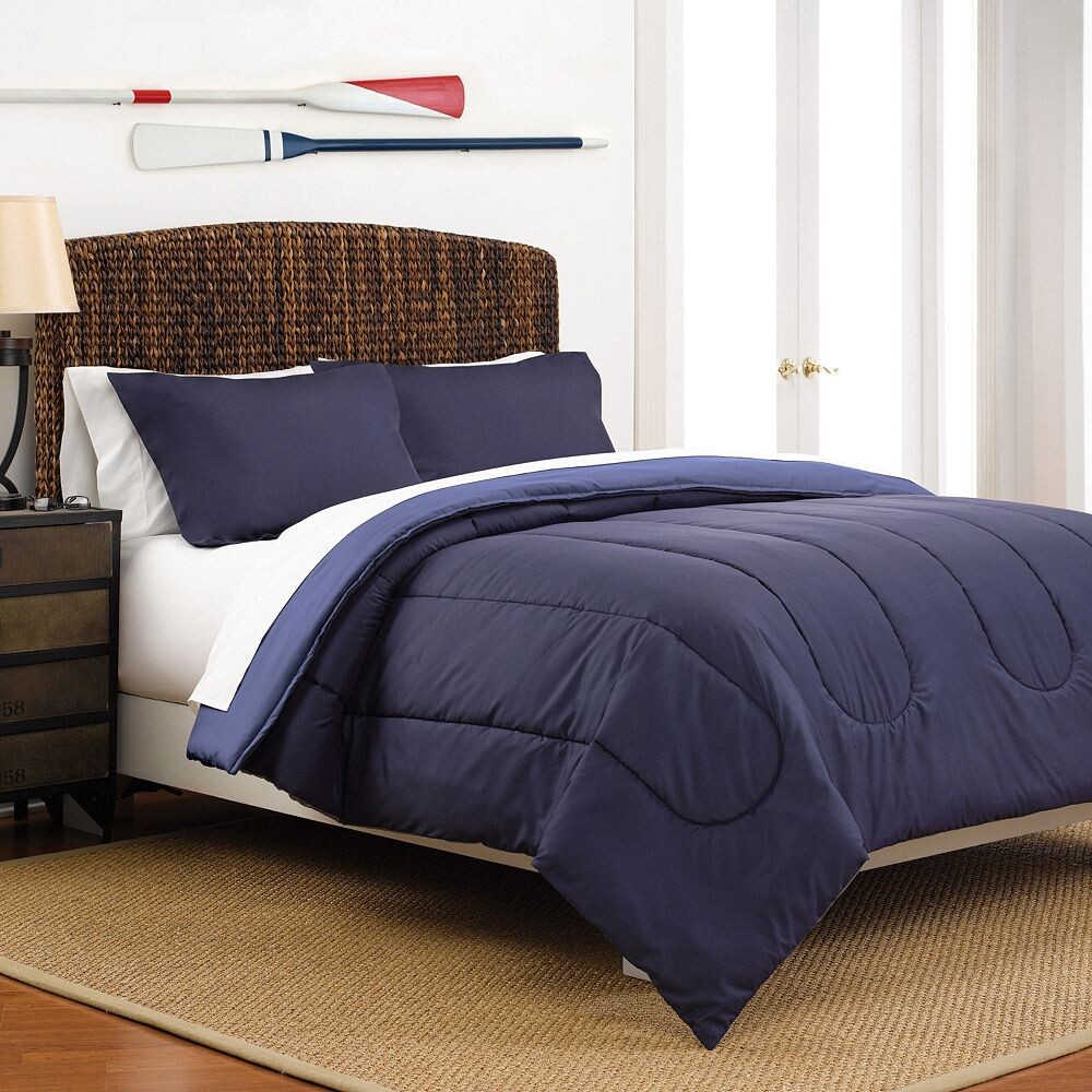 

Твердое двустороннее одеяло Martex, цвет Navy Light Blue