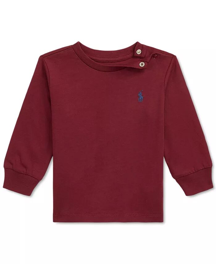 

Футболка из детского хлопка с длинными рукавами Polo Ralph Lauren, красный