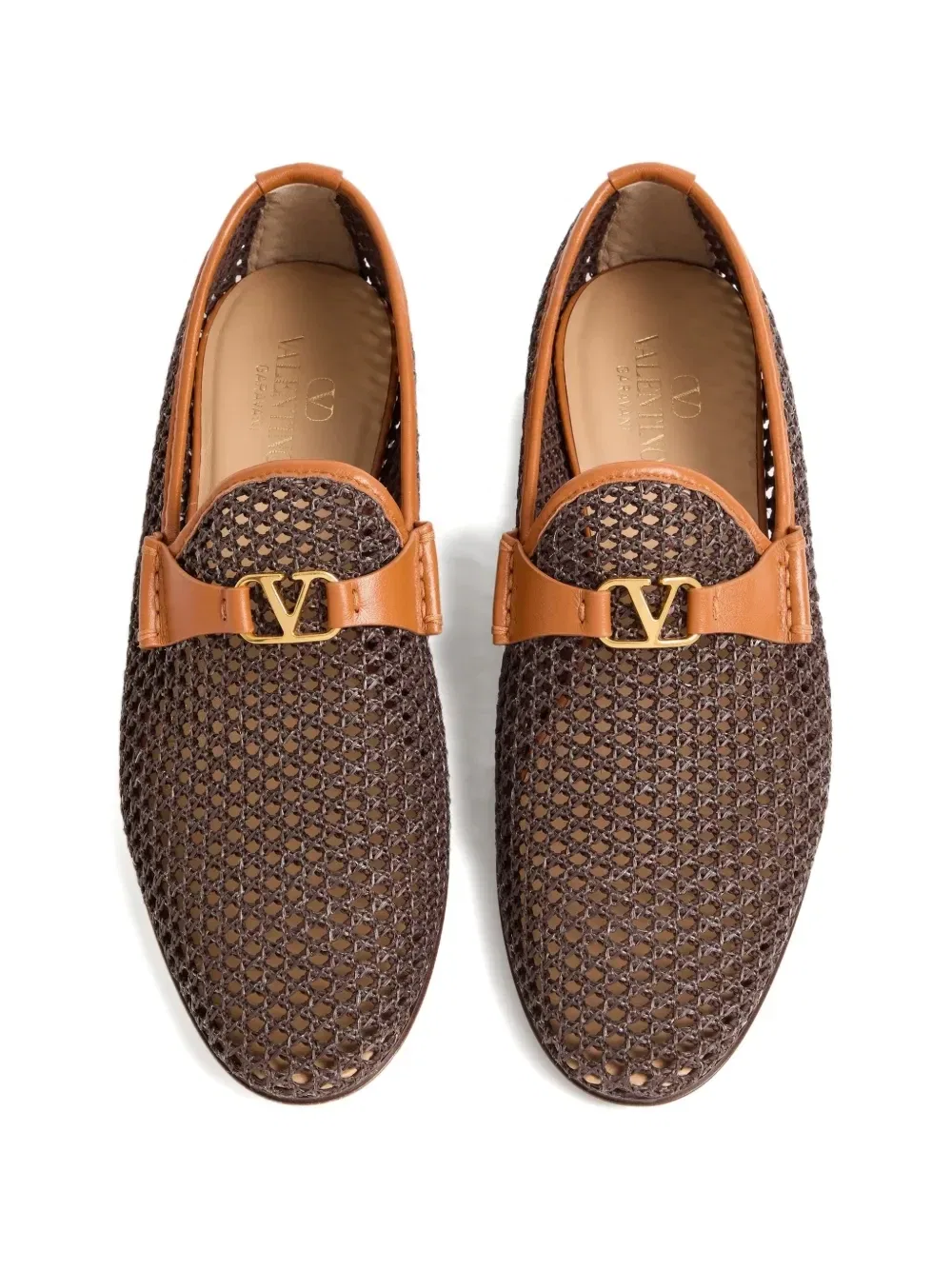 Лоферы Wolfe из плетеной рафии VALENTINO GARAVANI, коричневый — фото 3