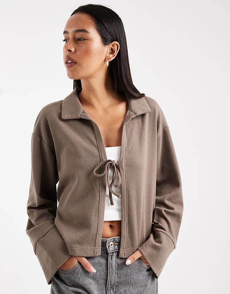 

Кардиган ONLY с завязкой спереди коричневого цвета