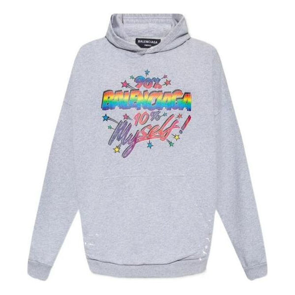 

Толстовка 90/10 hoodie wide fit 'grey' Balenciaga, серый