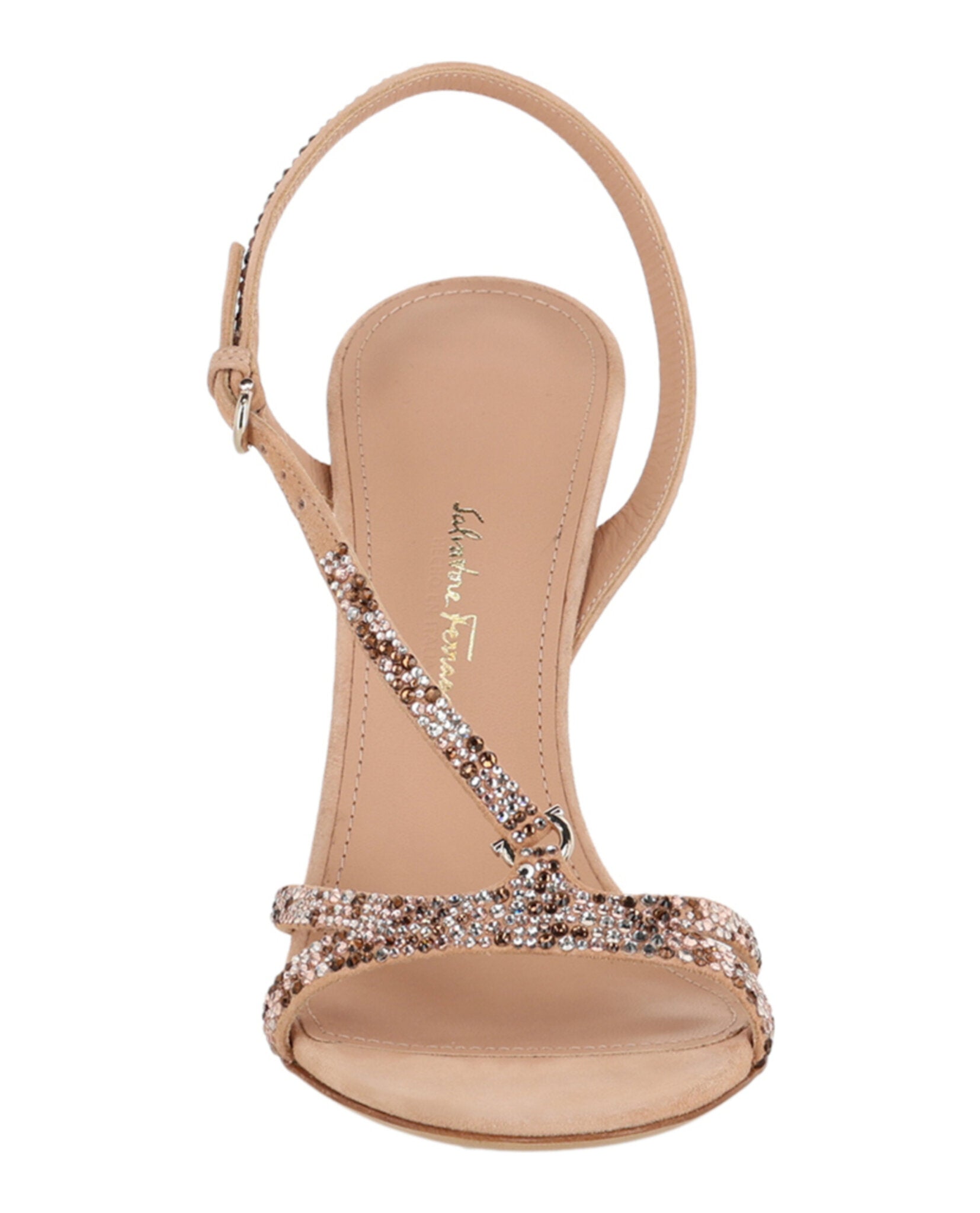 Jole X5 туфли на каблуке с кристаллами Salvatore Ferragamo, бежевый — фото 4