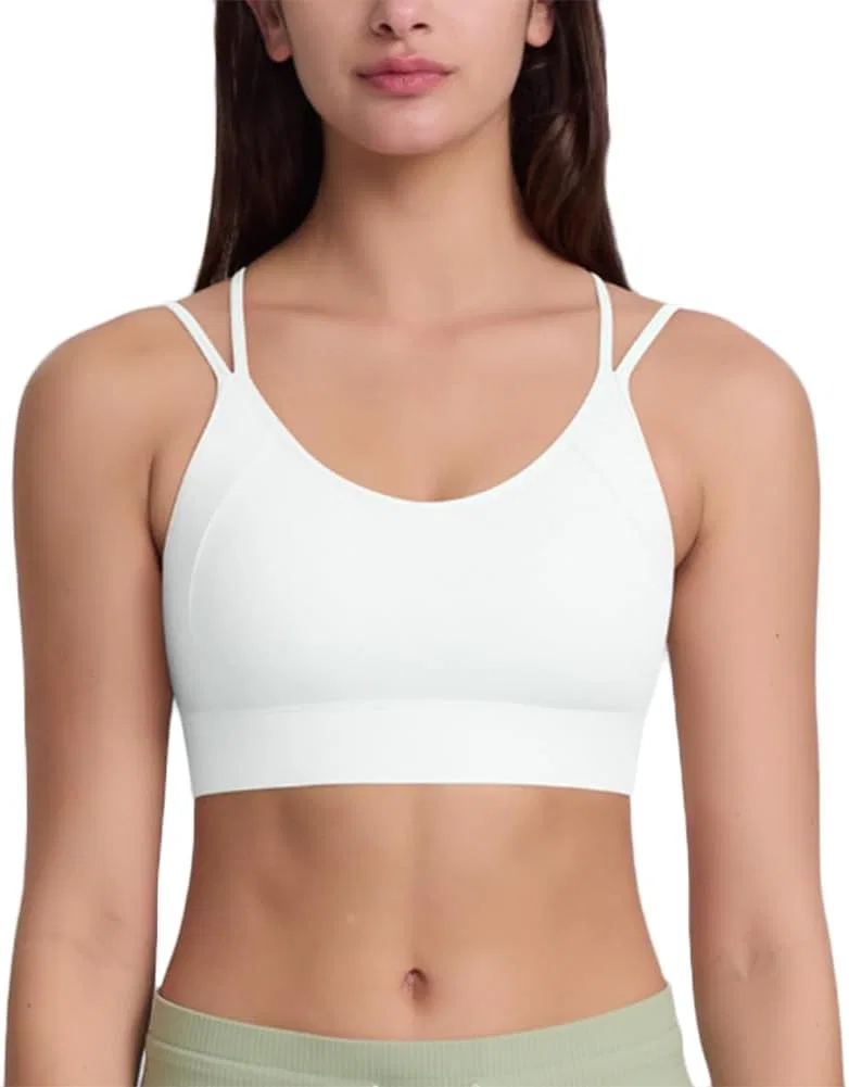 Спортивный топ с перекрестной спинкой, Tight Fit, White