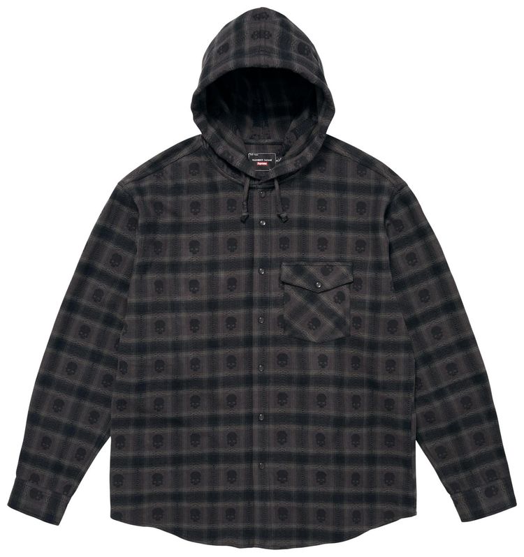 

Рубашка-фланель с капюшоном Supreme x Number (N)Ine, черная