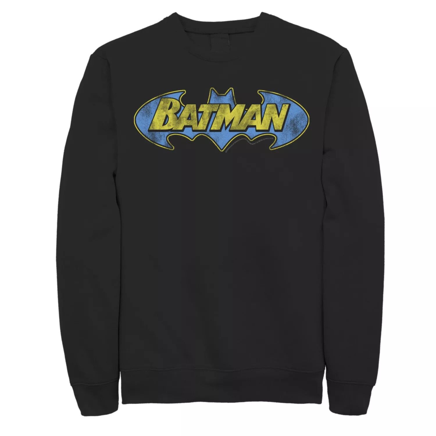 

Мужской свитшот с ярким текстовым логотипом Batman, Black DC Comics, черный