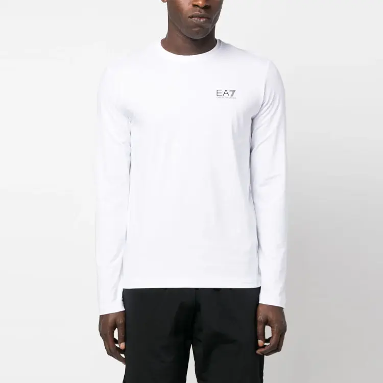 Футболка с принтом ea7 логотип длинные рукава EMPORIO ARMANI, светло-белый — фото 4