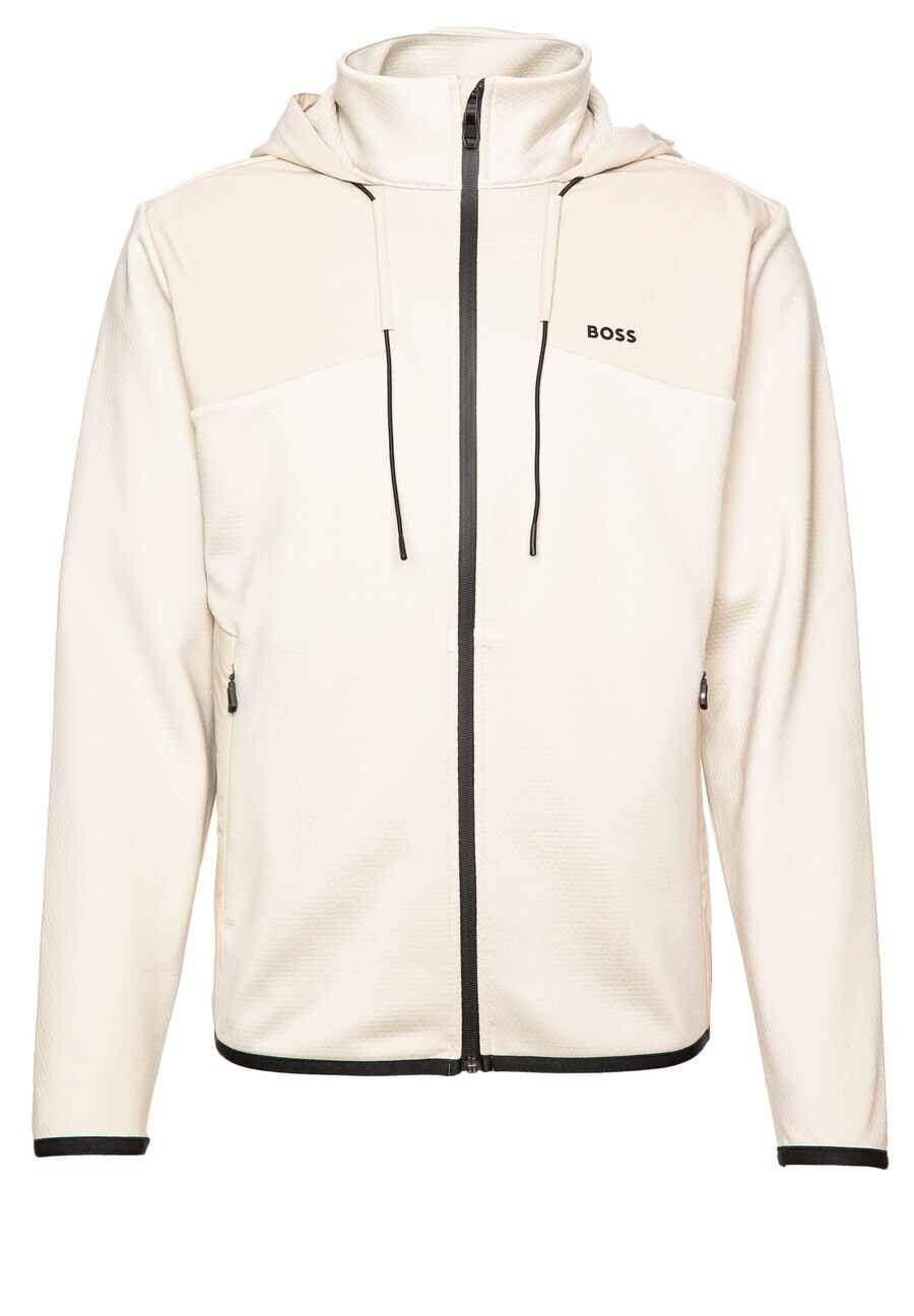 

Толстовка с капюшоном на молнии BOSS Zip-Up Hoodie Sybrid, бежевый