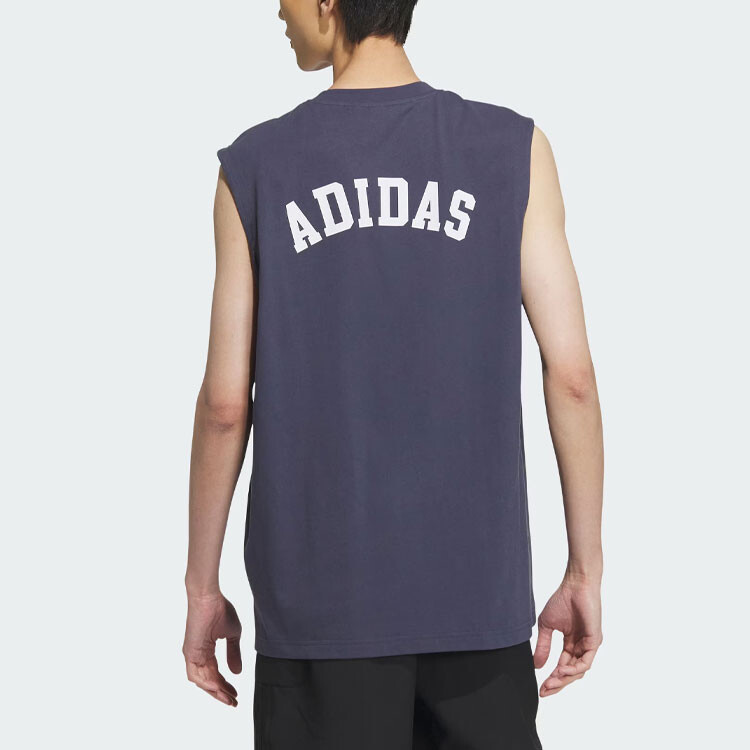 Легкий спортивный майка мужская темно-синий Adidas, темно-синий — фото 3