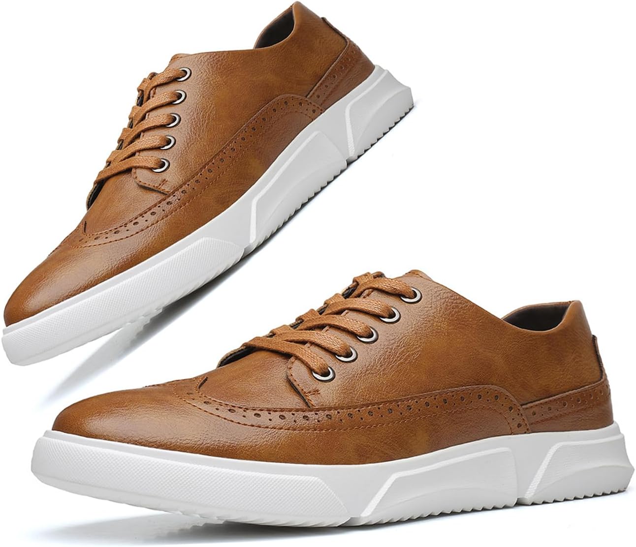 

Мужские модные кроссовки Классические повседневные туфли для мужчин Стильные мягкие мужские туфли-кроссовки Броги с декоративной перфорацией Aceptolcom, коричневый