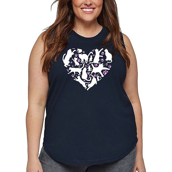 

Футболка Cat heart с принтом для женщин plus size La Pop Art, Navy, Синий, Футболка Cat heart с принтом для женщин plus size La Pop Art, Navy