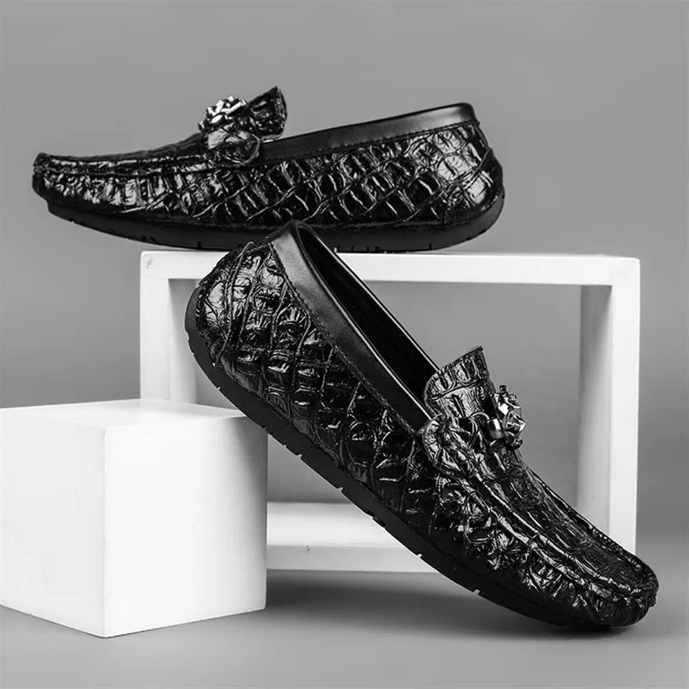 Лоферы с имитацией крокодиловой кожи, Black SayfuR — фото 4