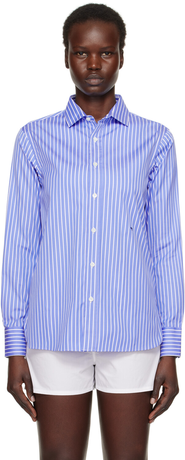 

Синяя классическая полосатая рубашка HommeGirls, Classic stripe