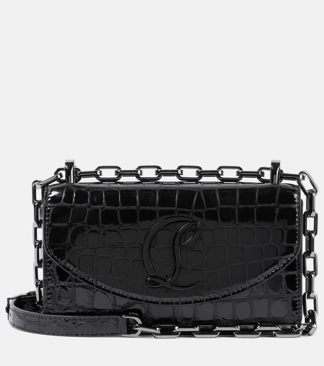

Сумка через плечо из кожи с эффектом крокодила Loubi54 Christian Louboutin, черный
