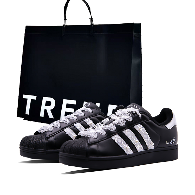 

Superstar 2 Leather Slip Resistant Abrasion Resistant низкие кроссовки для скейтбординга для детей и подростков Adidas Originals, черный