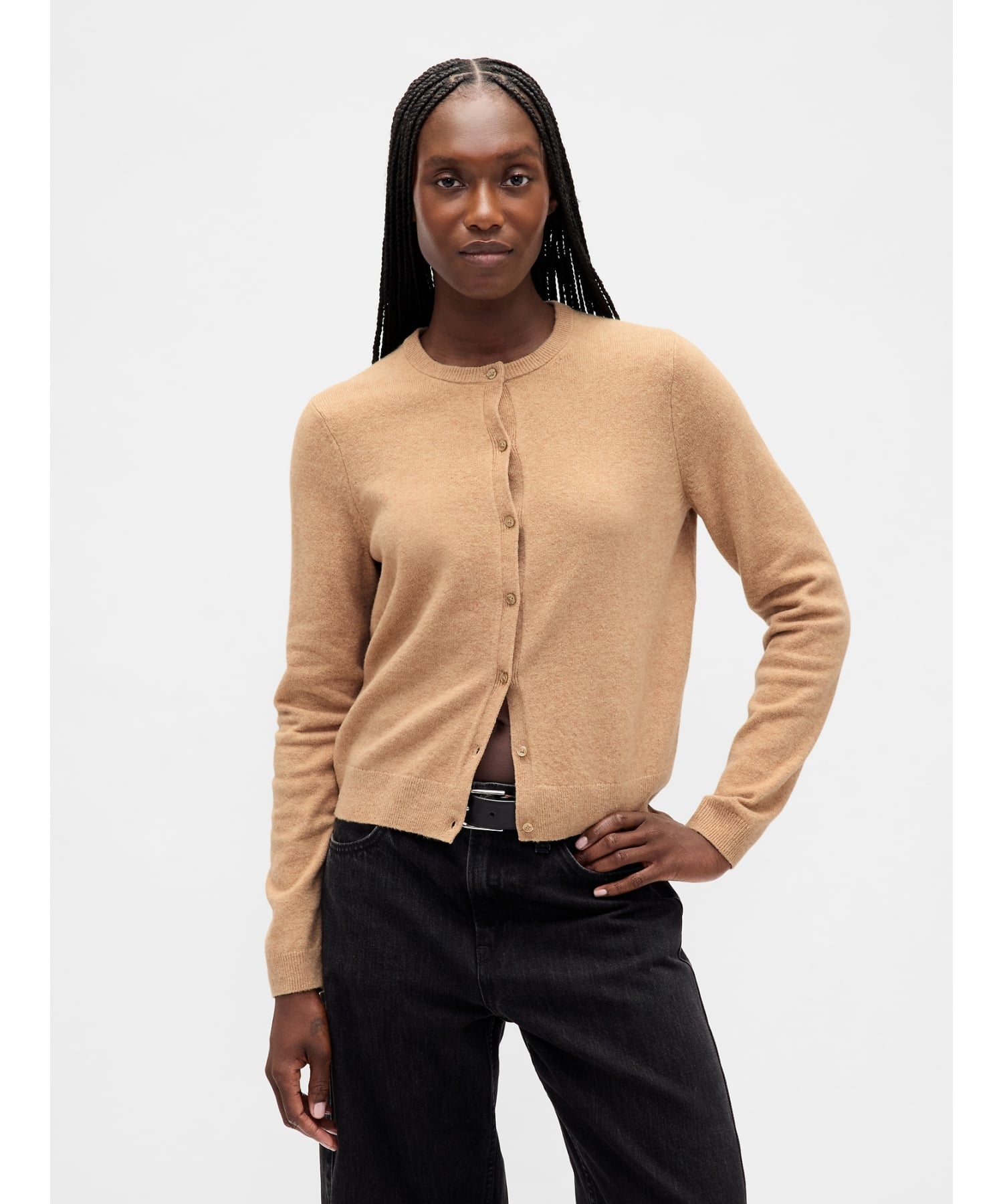 (W)CashSoft Укороченный кардиган из кашемира GAP, CAMEL HEATHER B2277