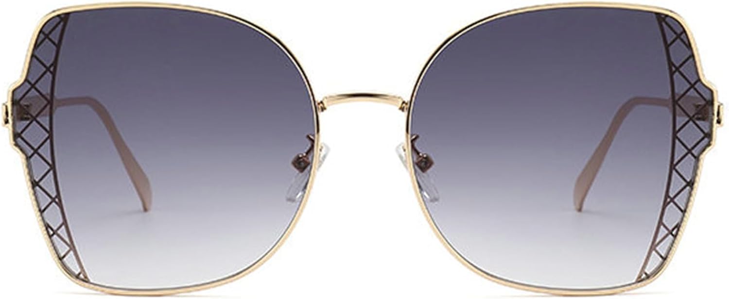 

Классические модные солнцезащитные очки Helena в крупной квадратной металлической оправе для женщин и мужчин, в стиле ретро, ​​с большими плоскими линзами и защитой от УФ-излучения, C3