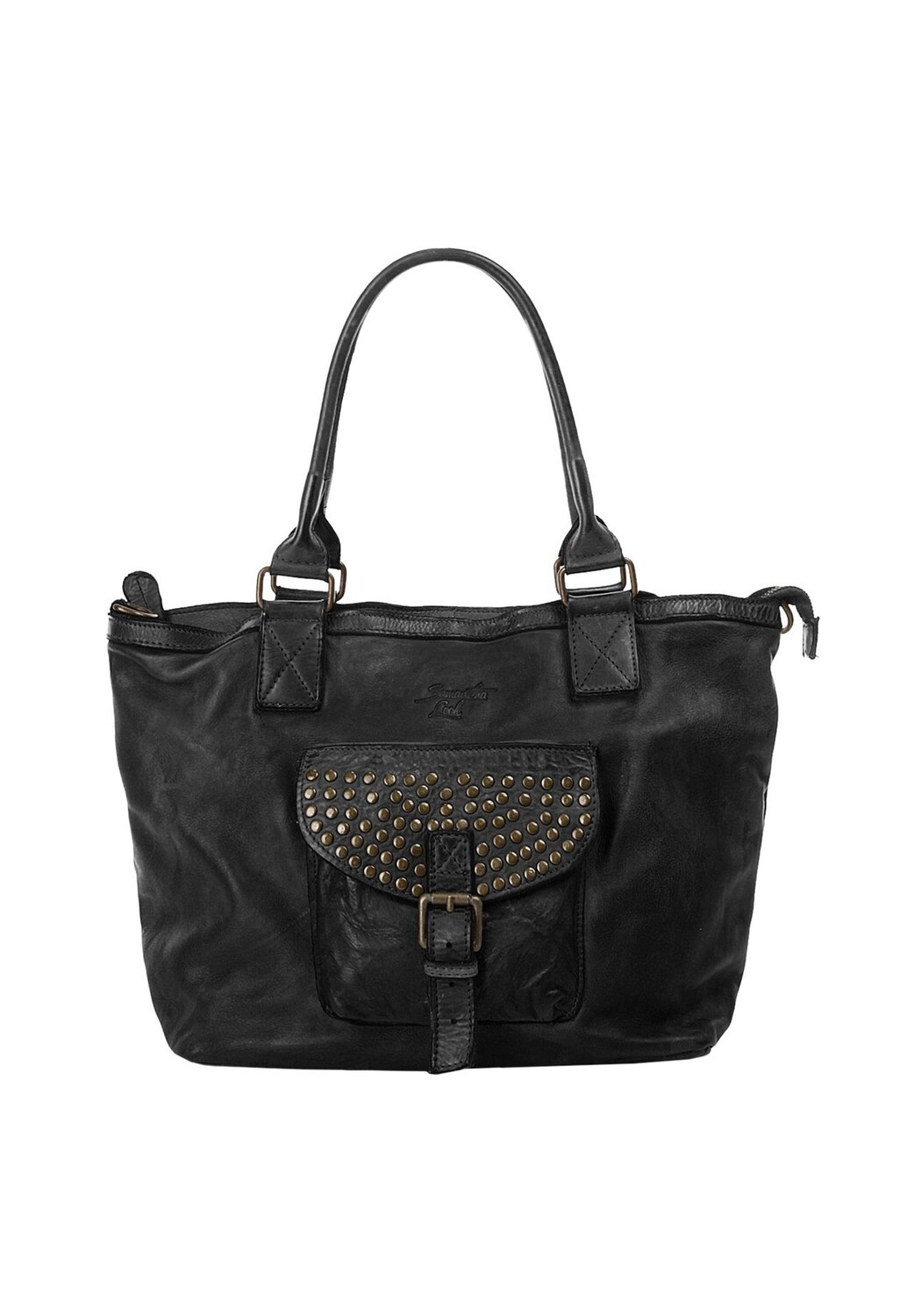 

Шопер, натуральная кожа, сделано в Италии Samantha Look, черный