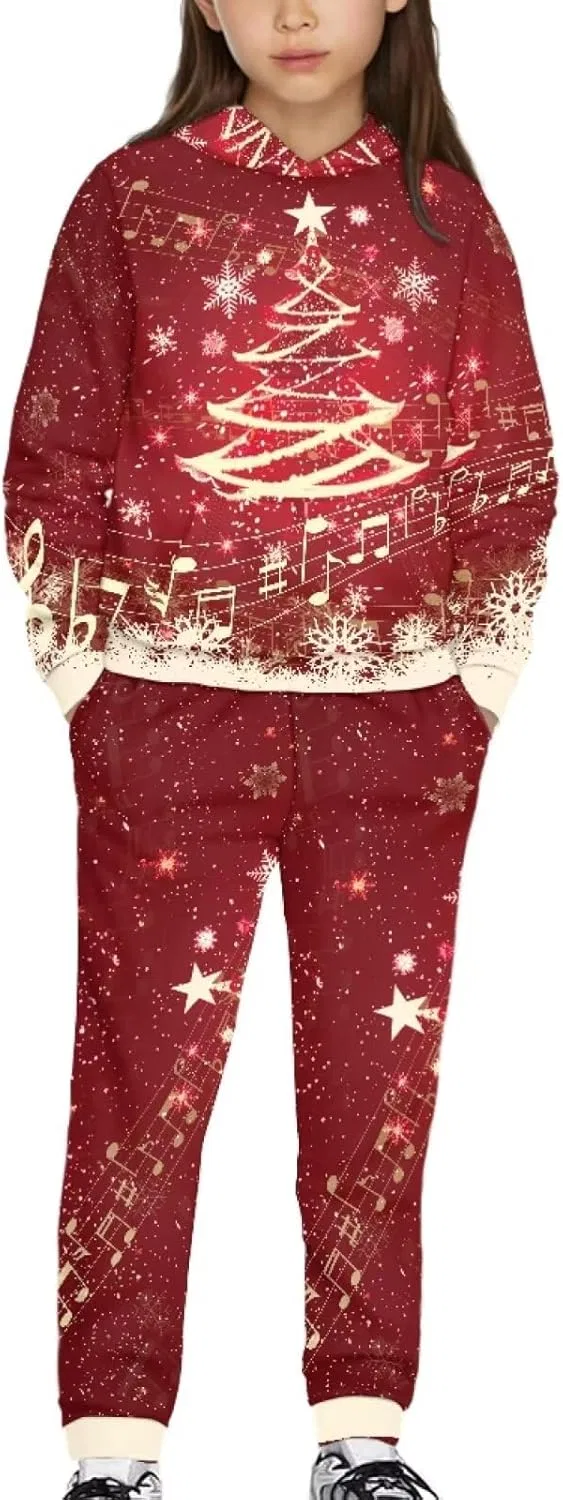 Детский спортивный костюм YECARYPOD, комплект из толстовки и джоггеров, цвет Christmas Tree