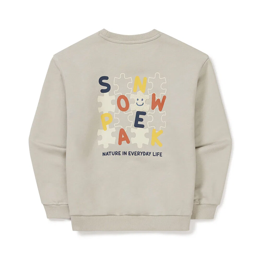Детский свитшот Snowpeak Apparel Kids с графическим принтом, светло-бежевый — фото 3