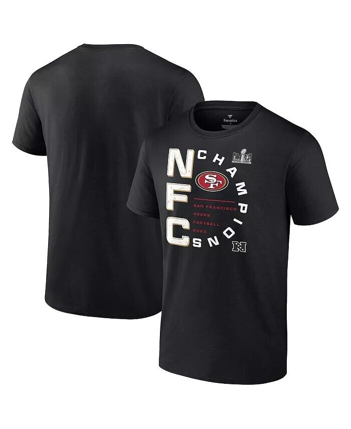 

Мужская черная футболка San Francisco 49ers 2023 NFC Champions с правой стороны Fanatics, черный