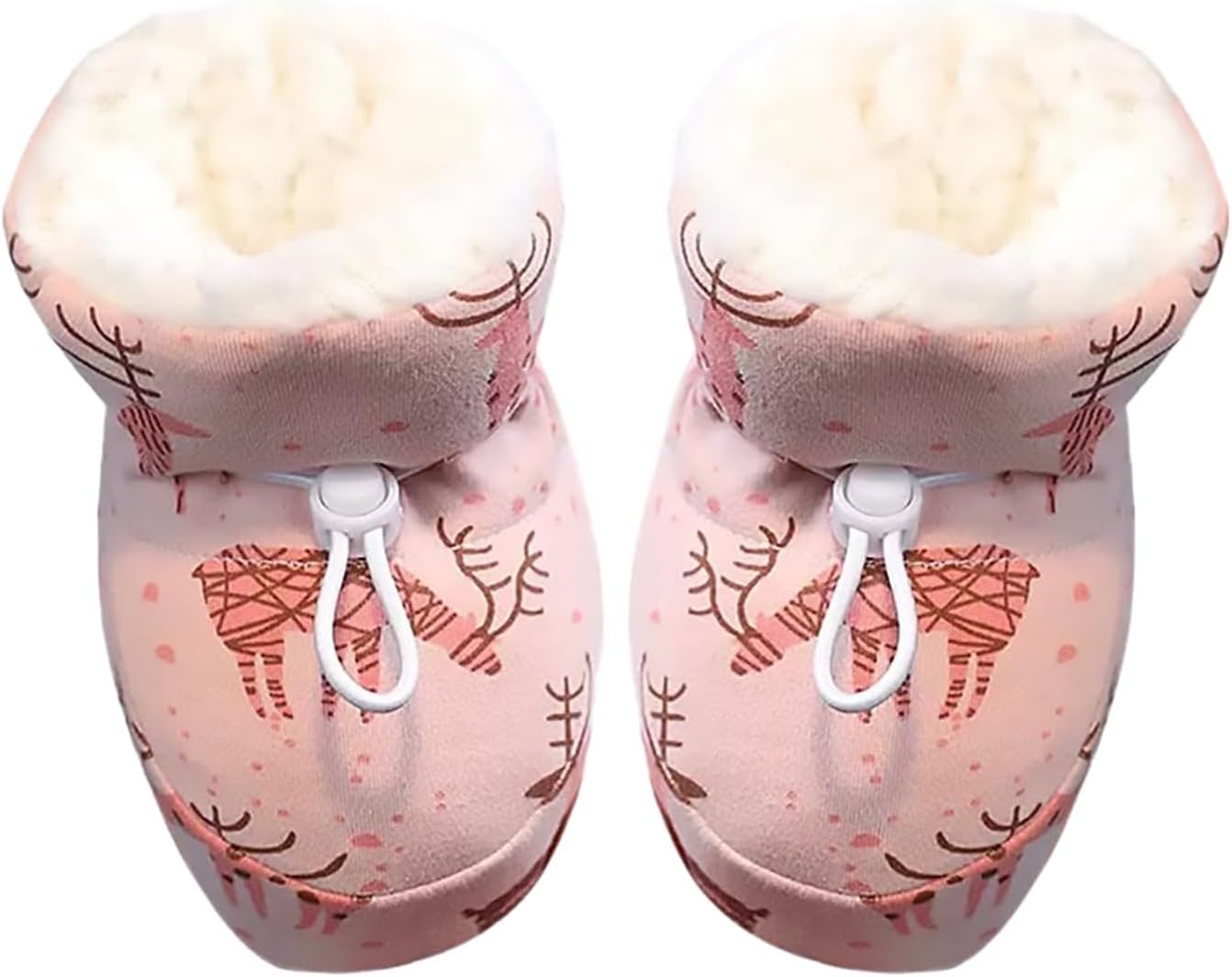 

Теплые плюшевые ботинки для малышей, мальчиков и девочек, с завязками, зимние тапочки для детей, зимние кроссовки Generic, розовый