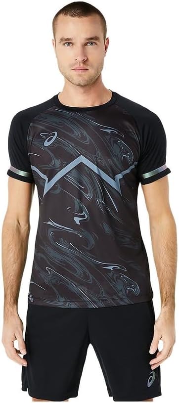 

Футболка ASICS 2101A224 мужская Dry Aurora Print с коротким рукавом, футбольная форма, черный