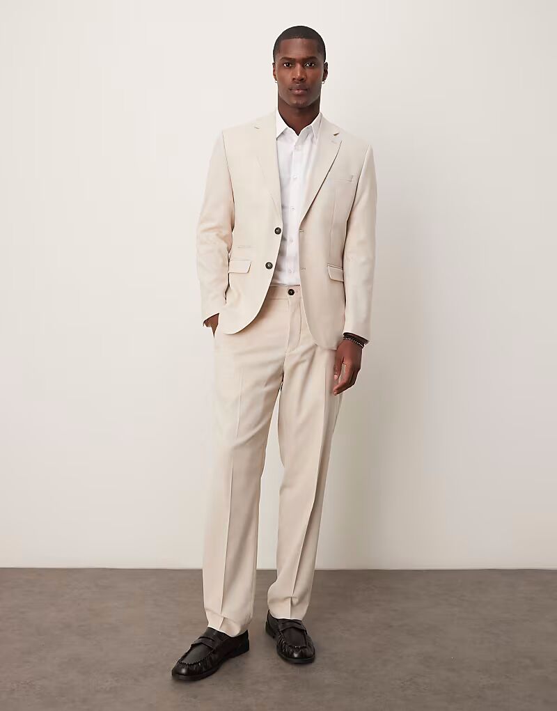 

Брюки Homme Neil прямого кроя кремового цвета Selected Homme