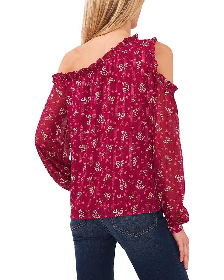 

Блуза CeCe Cold-Shoulder Bow Blouse, цвет Deep Merlot