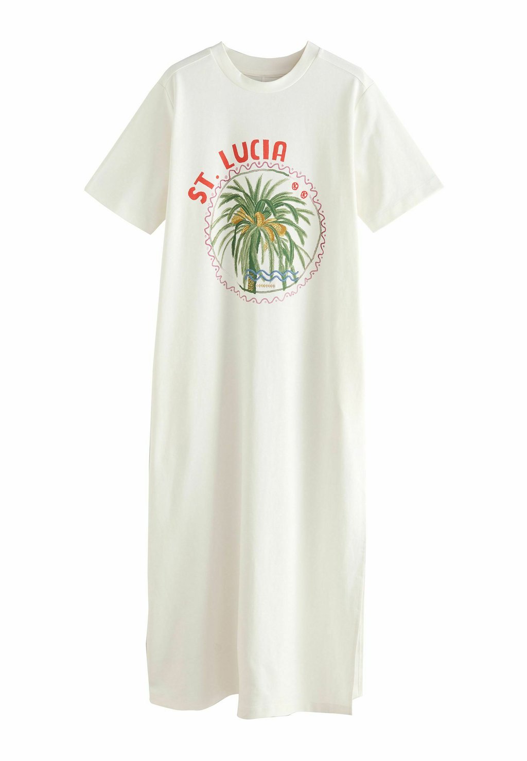 

Платье макси HEAVYWEIGHT SHORT SLEEVE CREW NECK - Jersey dress Next, белый