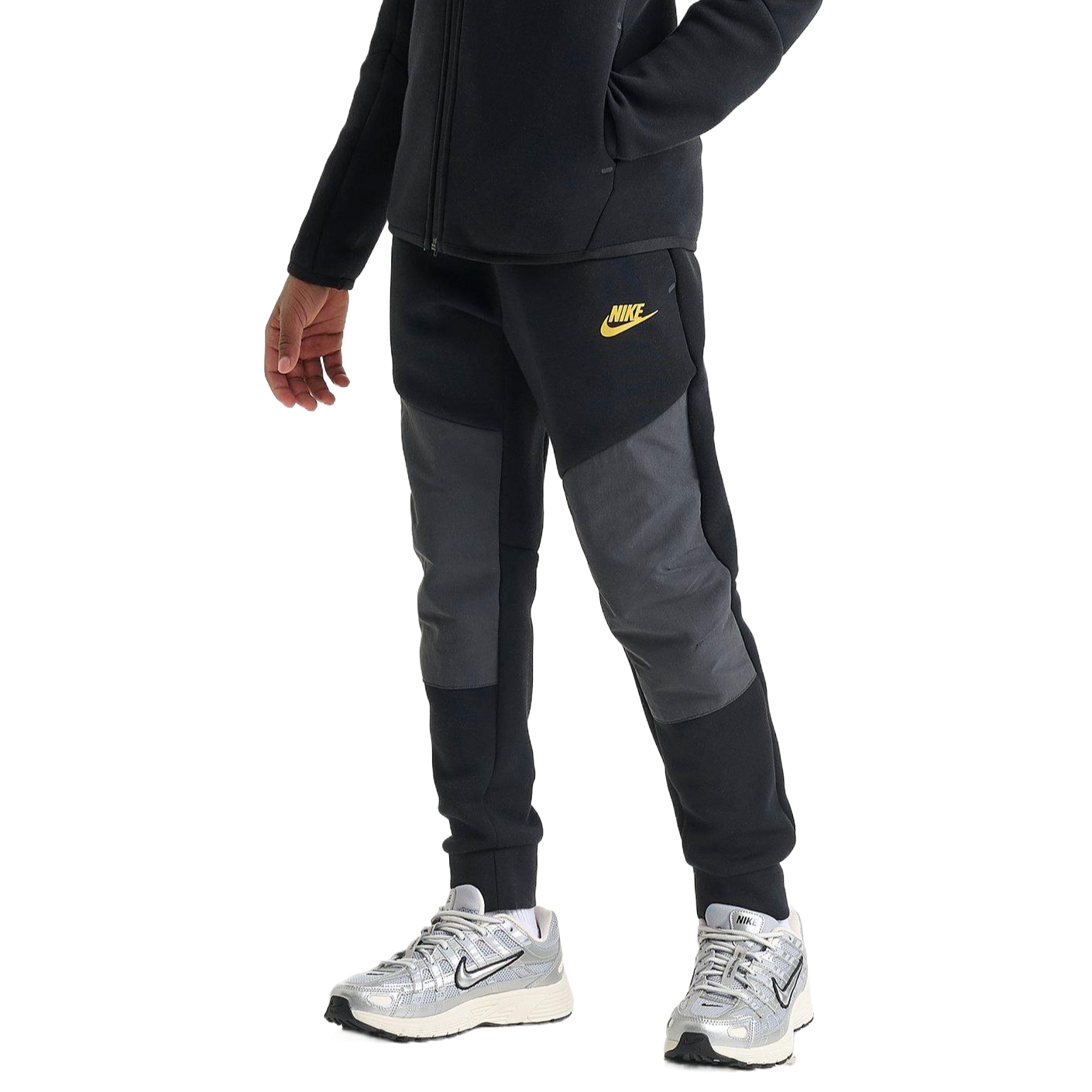 Умеренные спортивные штаны Unisex Kids' Nike, черный/темно smoke серый/metal золотой — фото 3