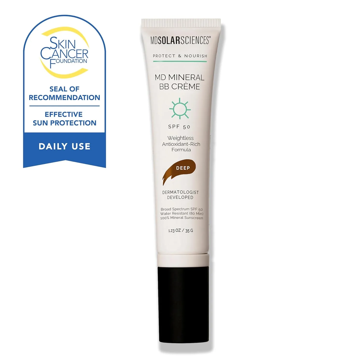 MDSolarSciences Минеральный бальзам для лица SPF 50, без масла, тонирующий матирующий BB-крем 34.87 г (1 шт.), Deep Brown — фото 2