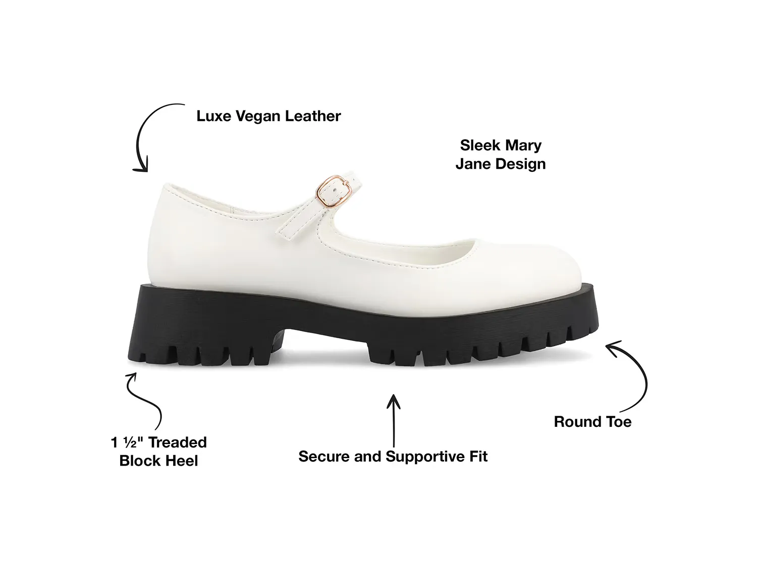 Лоферы Kamie Mary Jane Loafer Journee Collection, белый — фото 3