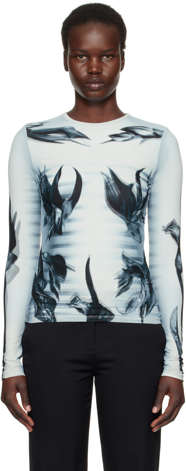 

Футболка серо-черная «The Flower Body Morphing Mariniere» Jean Paul Gaultier