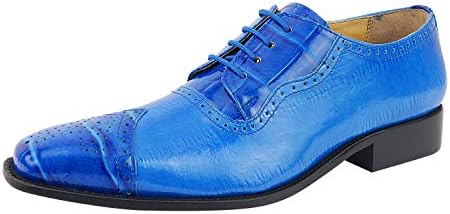 

Мужские классические оксфорды LIBERTYZENO из натуральной кожи с принтом страуса/угря для Рождества, синий