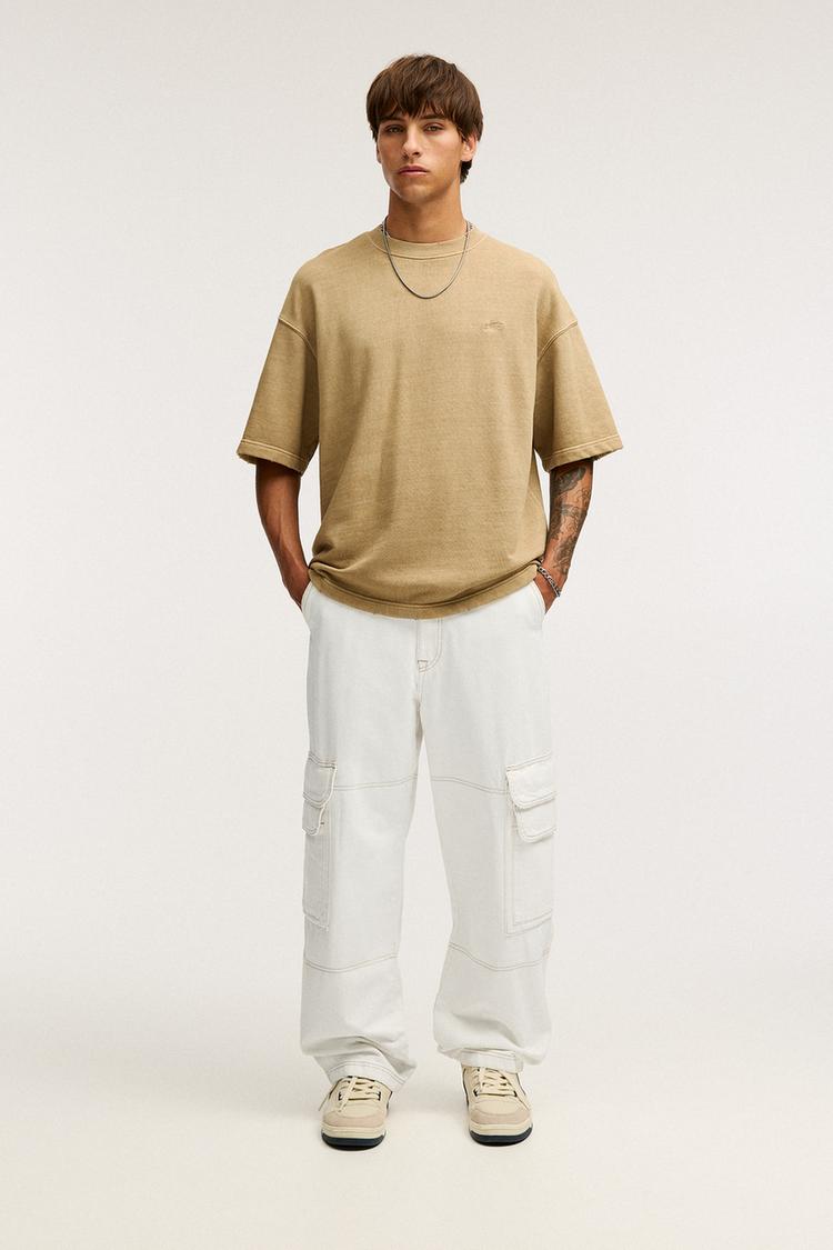 

Мешковатые джинсы карго Pull And Bear, экрю