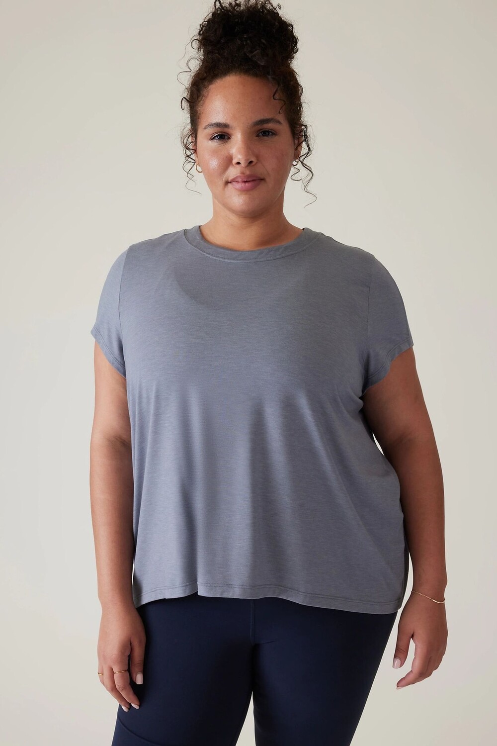 

Легкая футболка с короткими рукавами и круглым вырезом Athleta, синий
