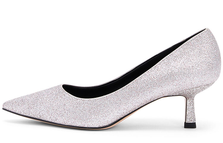 Туфли на высоком каблуке женские серебристо-белые Charles&Keith
